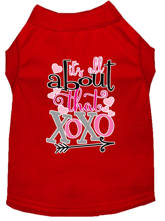 All about that XOXO Screen Print Dog Shirt Red Med